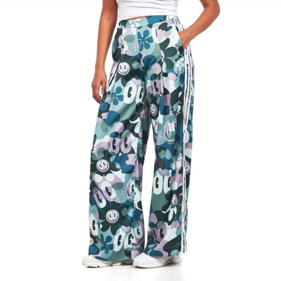 adidas | Pants u0026 Jumpsuits | Hattie Stewart Adidas Wide Leg Satin Pants |  Poshmark